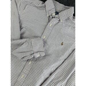 Ralph Lauren Classic Fit Shirt M Check Pony Logo 22x28 Button Down